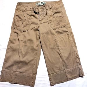 Joie Beige Cargo Bermuda Cuffed Casual Shorts Juniors Sz 3